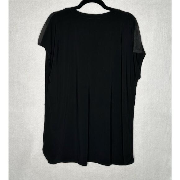 NWT Jones New York V-Neck Tee w/ Mesh Shoulder Detail – Size L - Picture 2 of 6